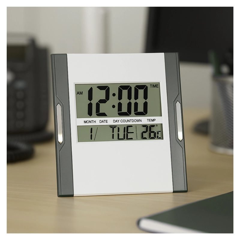 RELOJ DIGITAL LED DE PARED - PLOMO P3886N - 2
