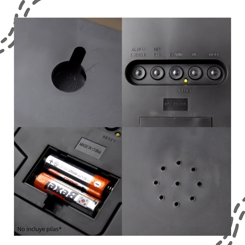 RELOJ DIGITAL LED DE PARED - PLOMO P3886N - 3