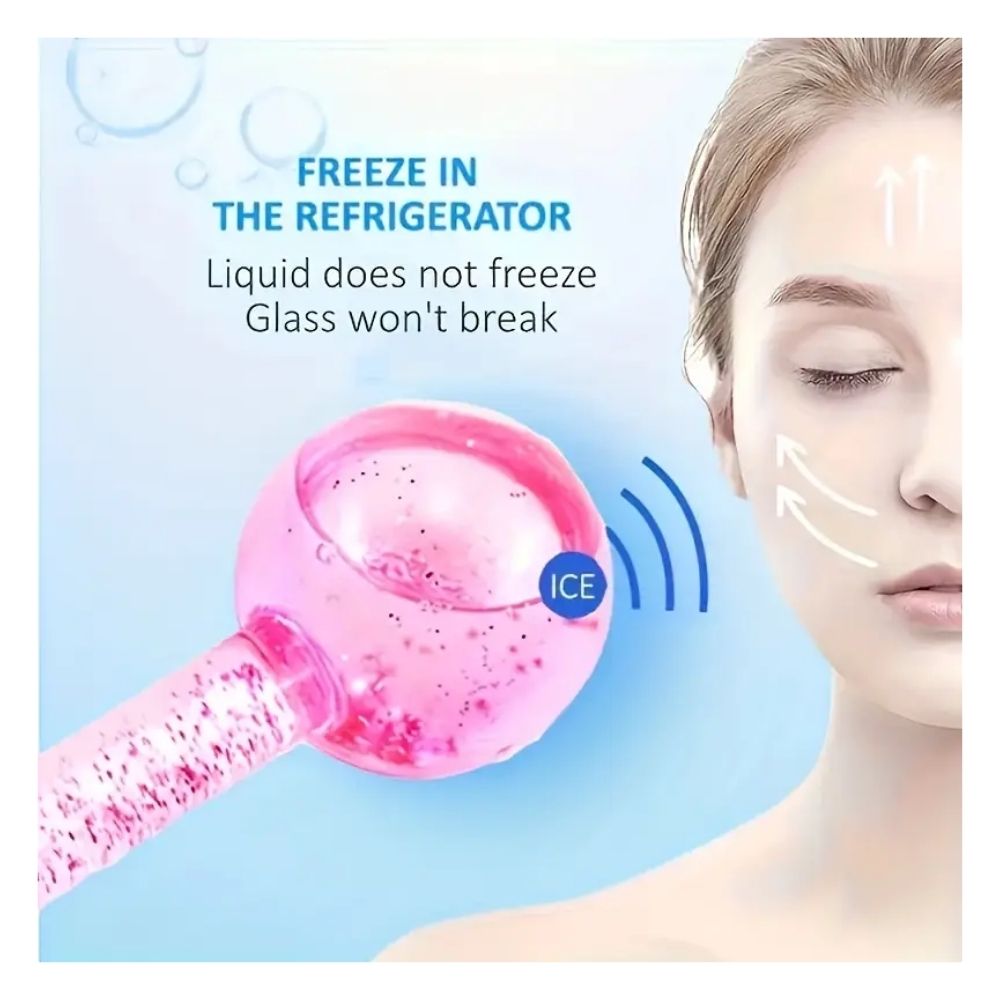 RODILLO MASAJEADOR FACIAL ESFERAS FRIAS ICE GLOBES - ROSADO - 5
