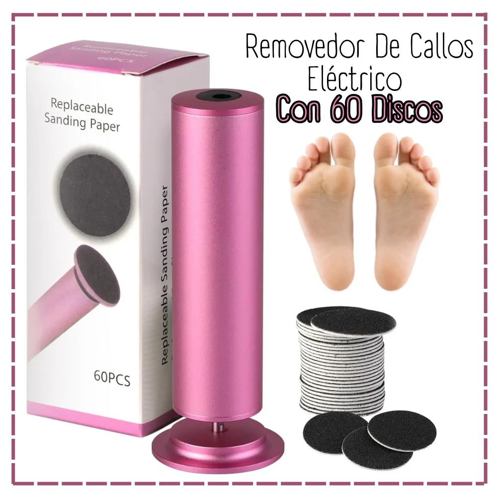 REMOVEDOR DE CALLOS ELÉCTRICO CON 60 DISCOS-FUCSIA - 1