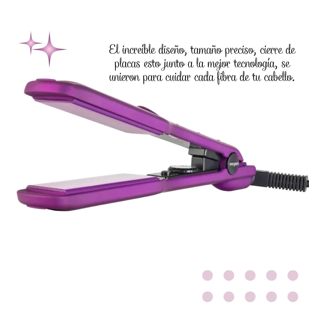 PLANCHA ALISADORA DE CABELLO SIEGEN SG-3540 BRIGHT PURPLE - 4