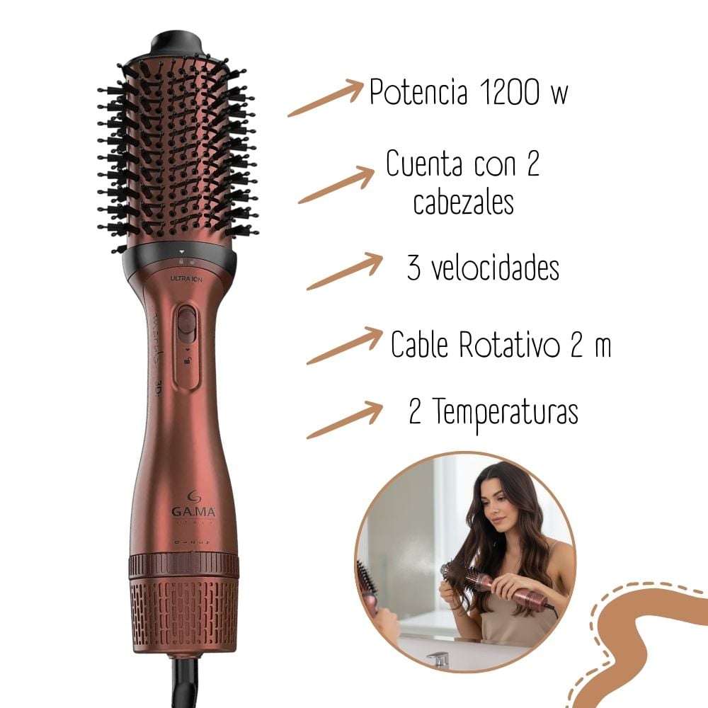CEPILLO SECADOR MODELADOR GA.MA STYLER MARULA 3 EN 1 - 2