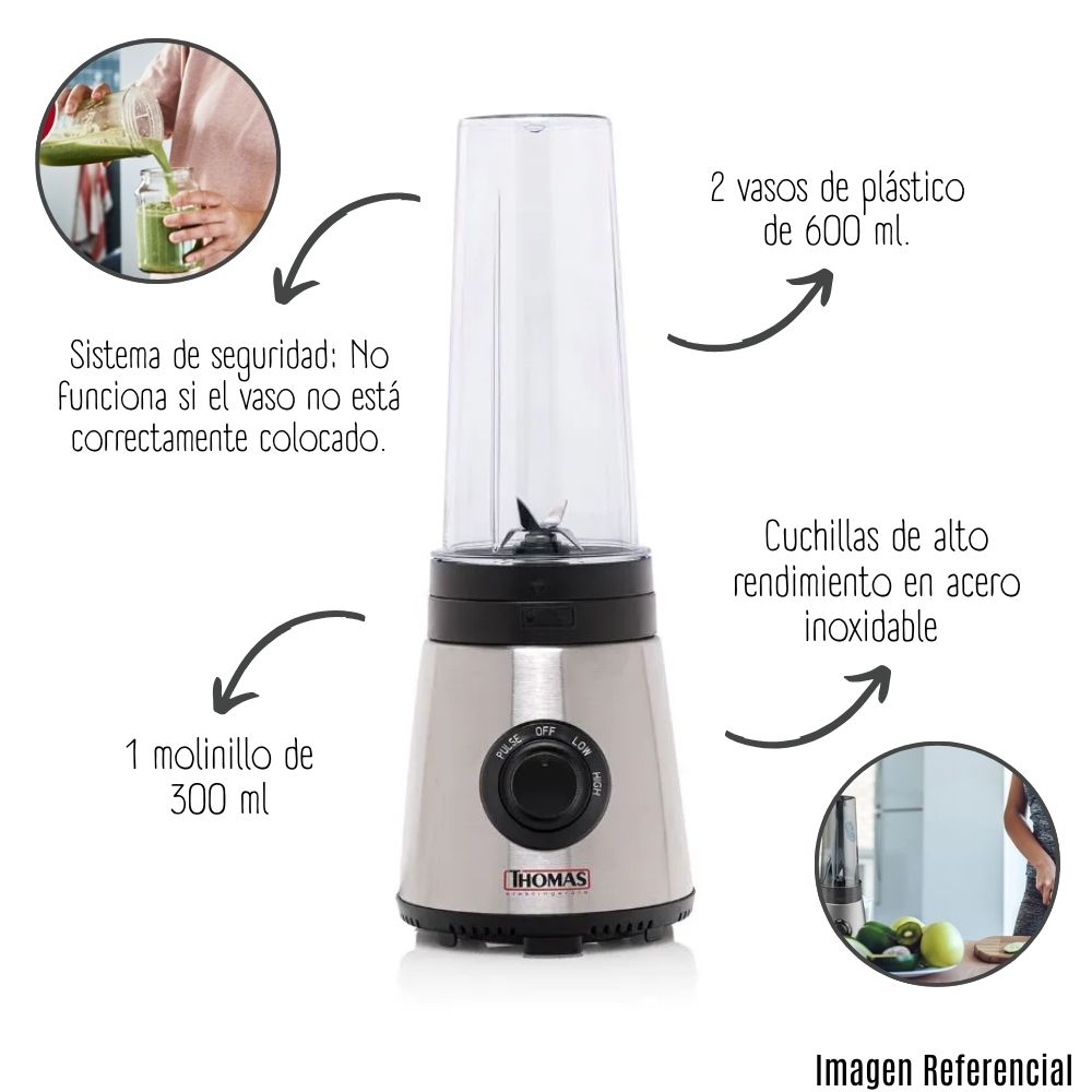 LICUADORA PERSONAL BLENDER THOMAS TH-300PB - 2