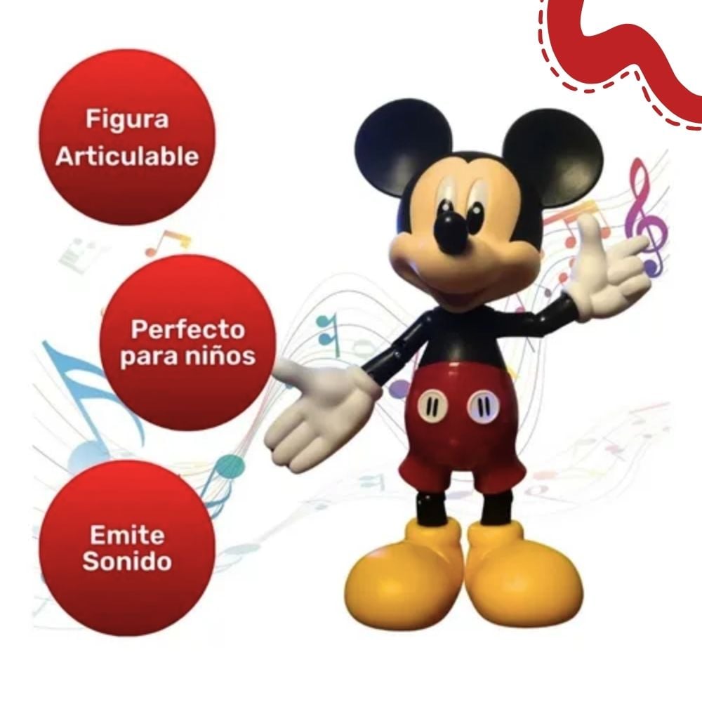MUÑECO MICKEY MOUSE ARTICULABLE CON LUZ Y SONIDO MMK-M1 - 3