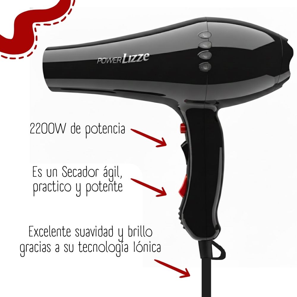 SECADORA DE CABELLO LIZZE POWER 2200 W - 2