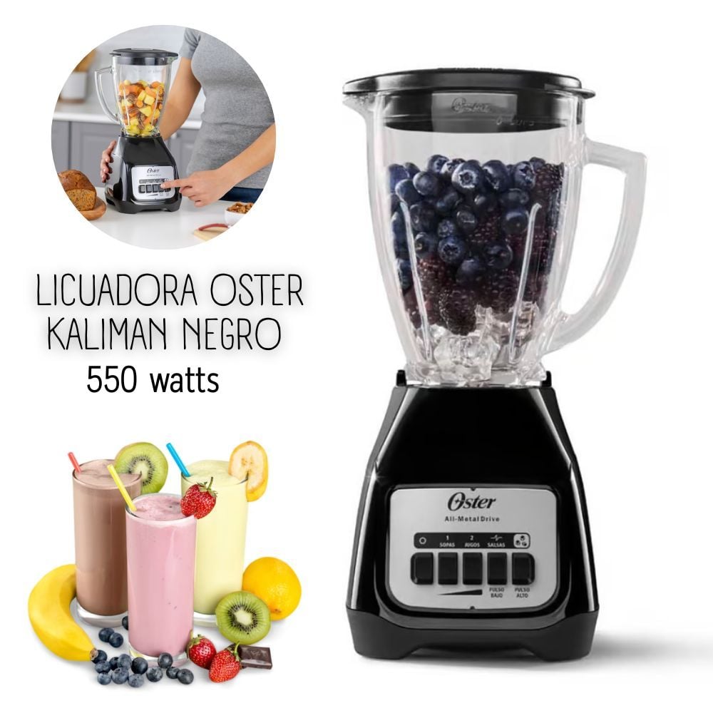 LICUADORA OSTER KALIMAN 550W CON 2 VELOCIDADES MAS PULSADOR -NEGRO - 1