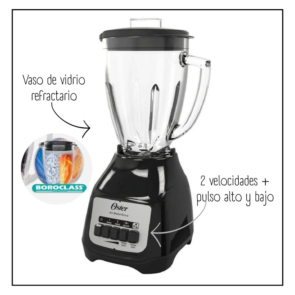 LICUADORA OSTER KALIMAN 550W CON 2 VELOCIDADES MAS PULSADOR -NEGRO - 3