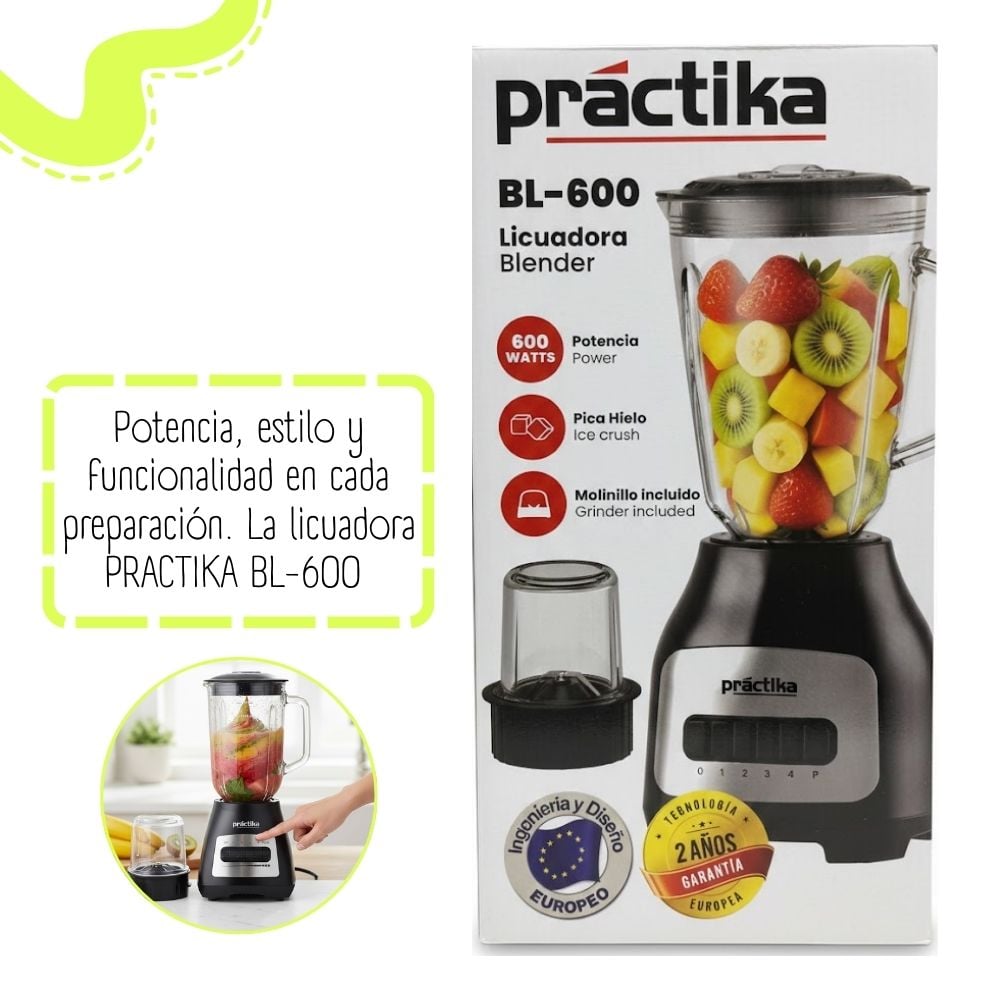 LICUADORA PRACTIKA 1.5LT DE 600 WATTS BL-600 - 3
