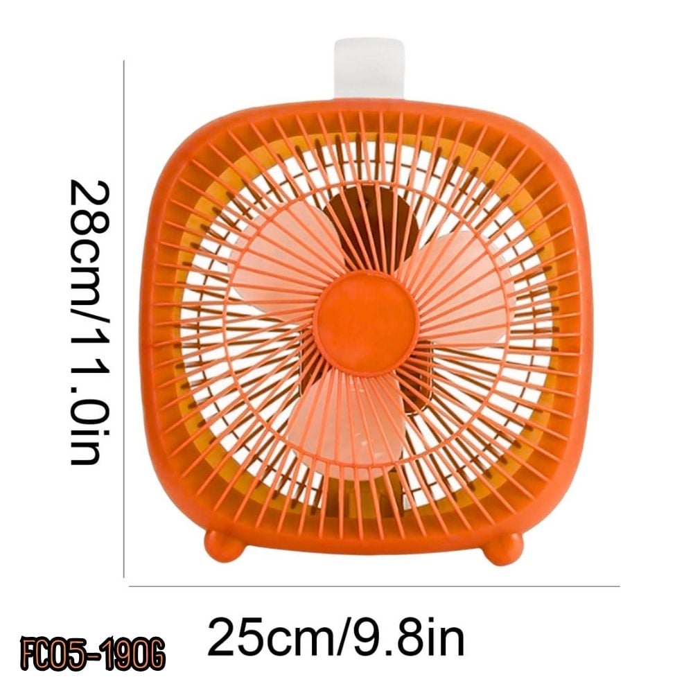 VENTILADOR DE ESCRITORIO CUADRADO – NARANJA - 3