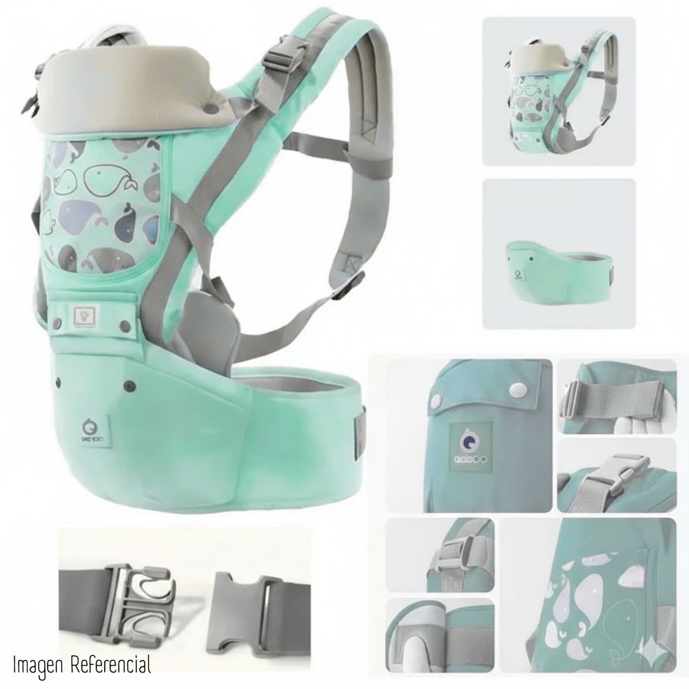 CANGURO ERGONÓMICO 3 EN 1 TURQUESA PARA BEBÉ YB-002 - 3
