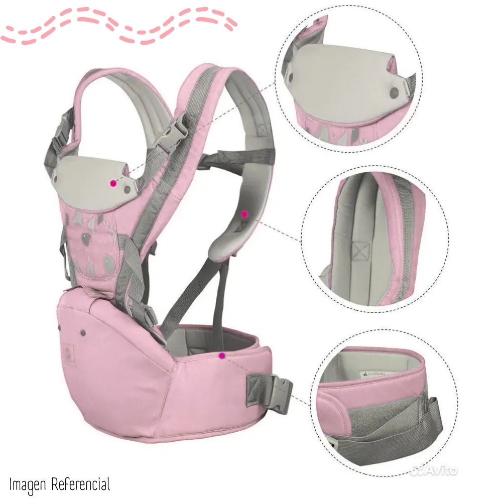 CANGURO ERGONOMICO 3 EN 1 PARA BEBÉS - ROSADO  YB-002 - 4