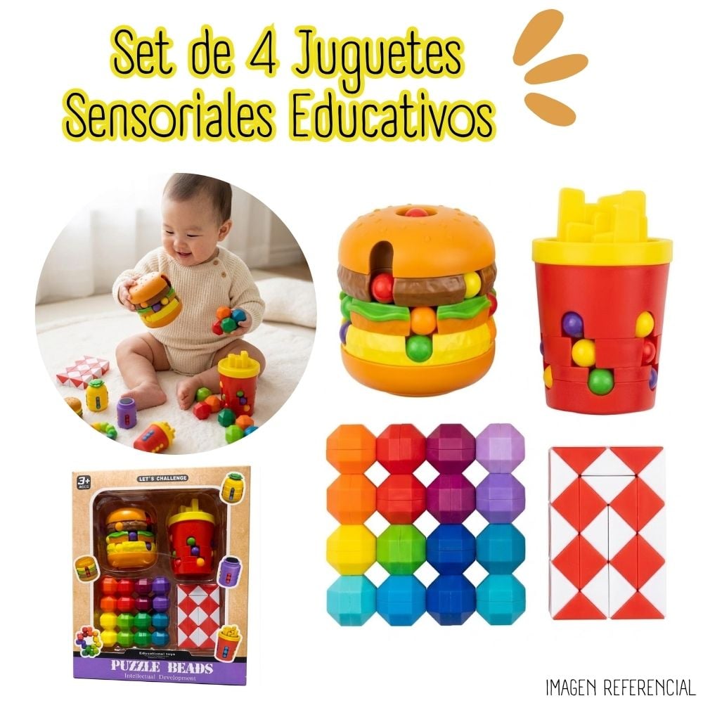 SET DE 4 JUGUETES SENSORIALES EDUCATIVOS - 1