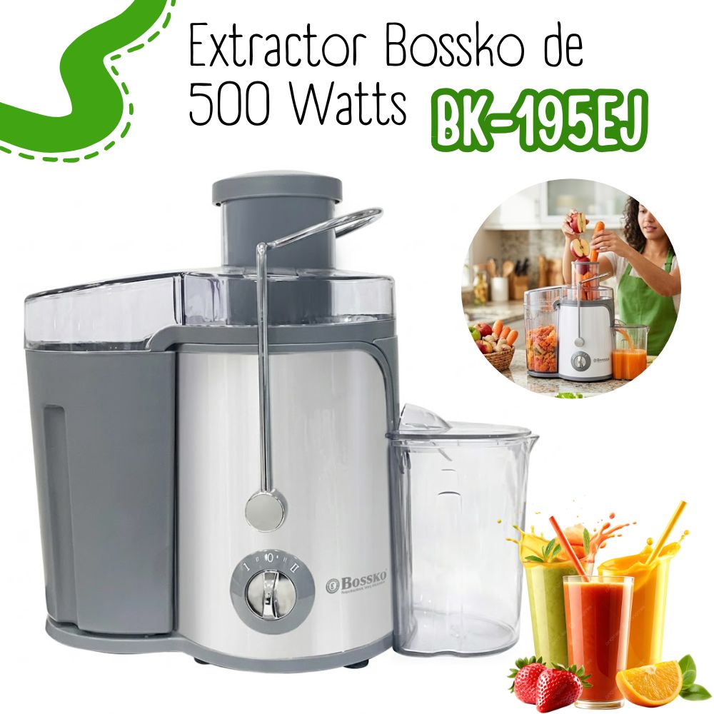 EXTRACTOR DE JUGOS BOSSKO BK-195EJ - 500 W - PLOMO - 1