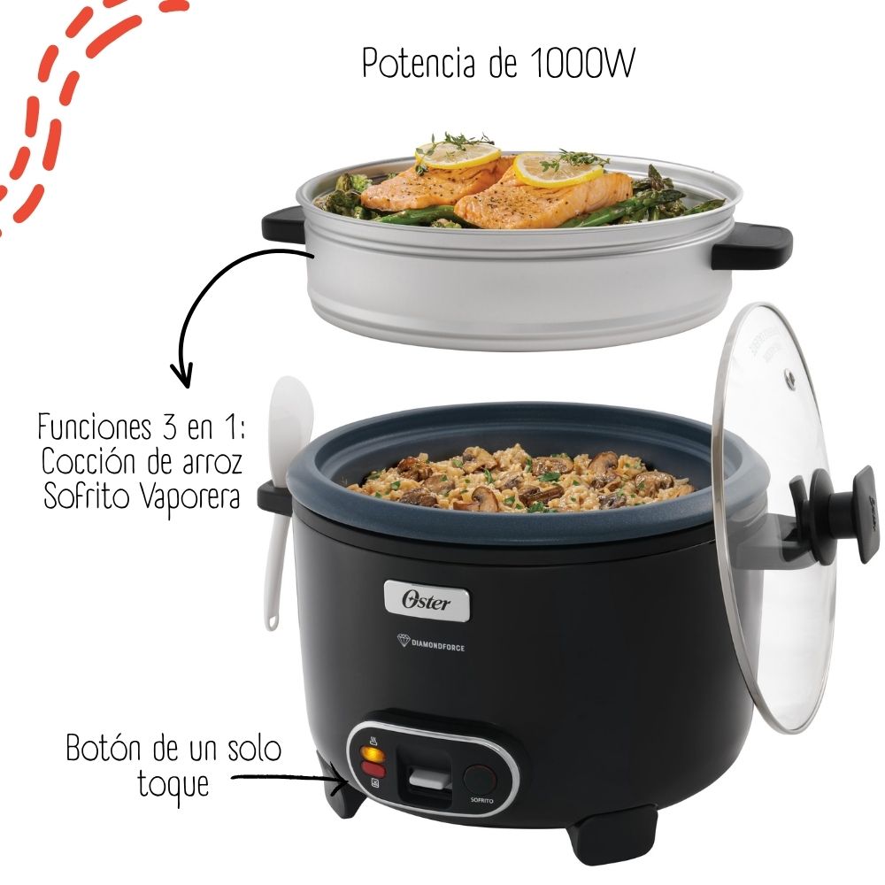 OLLA ARROCERA 3 EN 1 DE 15 TZ DIAMONDFORCE OSTER – CKSTRC15DFBLK 053 - 2