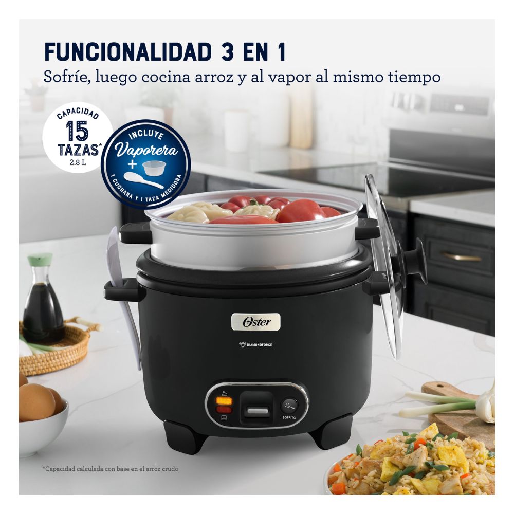 OLLA ARROCERA 3 EN 1 DE 15 TZ DIAMONDFORCE OSTER – CKSTRC15DFBLK 053 - 9