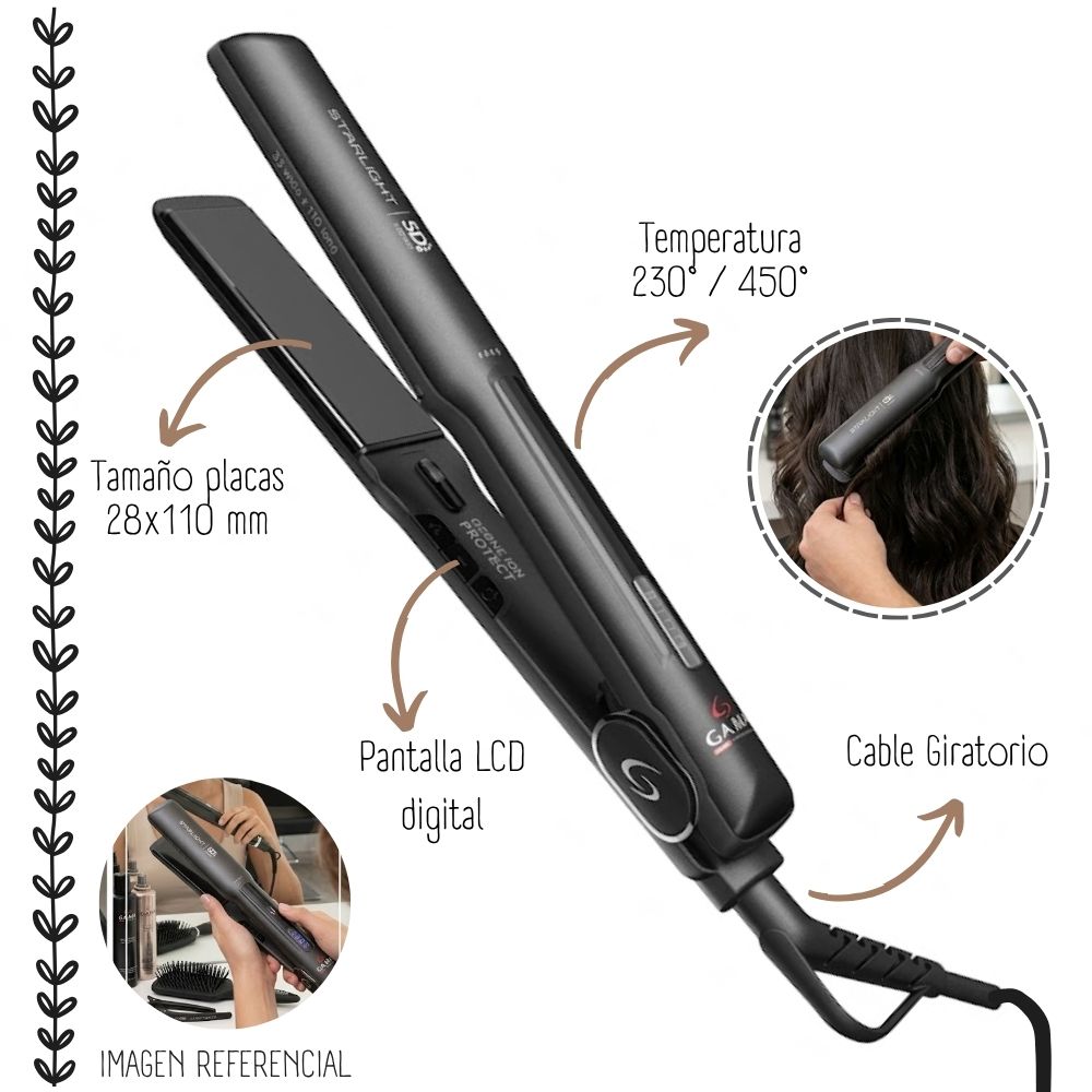 PLANCHA STARLIGHT DIG IHT 5D TITANIO GAMA – MALETA - 2