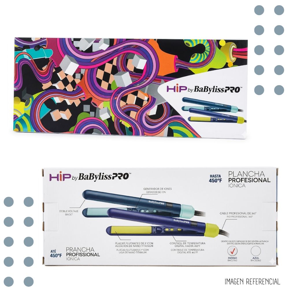 PLANCHA ALISADORA BABYLISSPRO HIP BY IÓNICA 1”- INDIGO - 5
