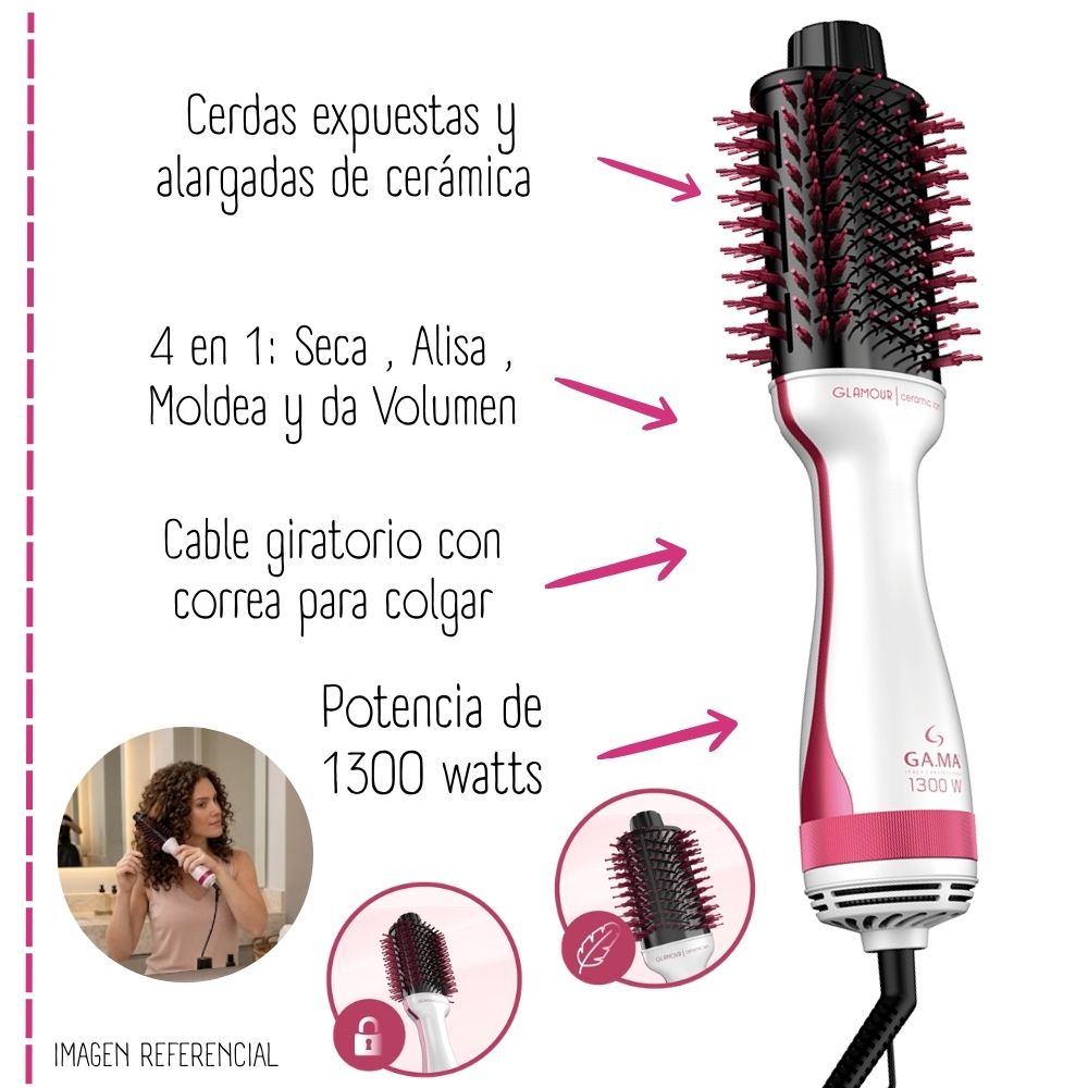 CEPILLO MODELADOR GAMA GLAMOUR PINK BRUSH 4 EN 1 - 2