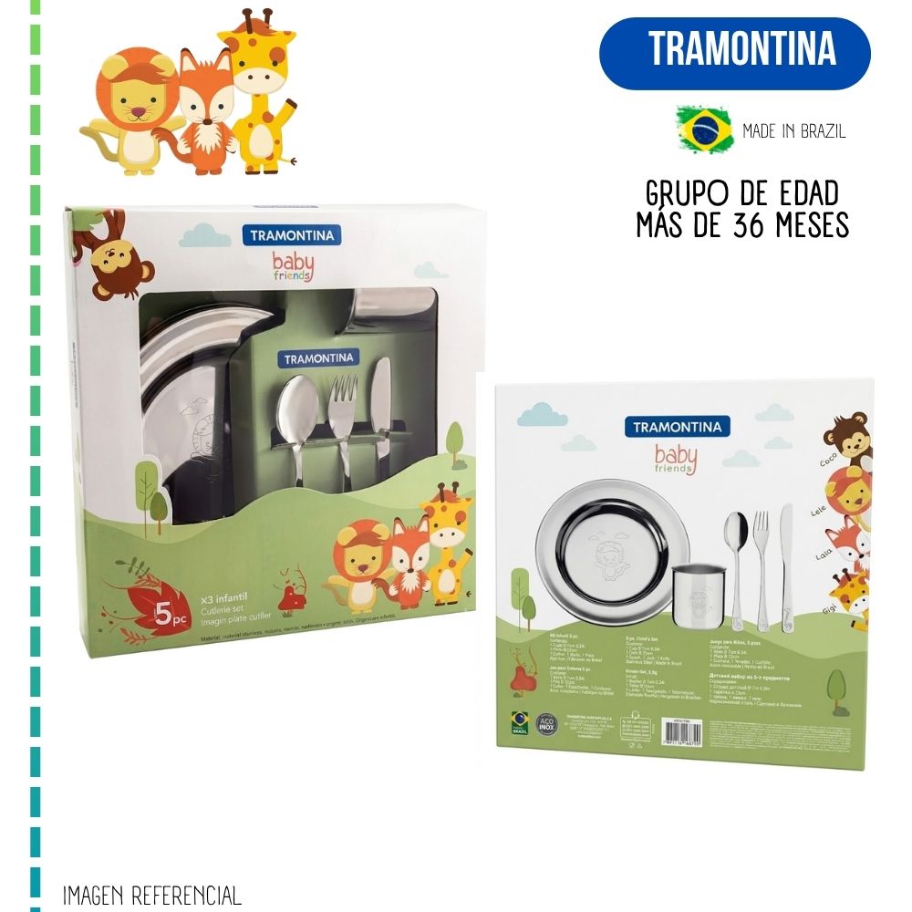 Juego de Cubiertos TRAMONTINA Niños Baby Friends 5 pzs - 4