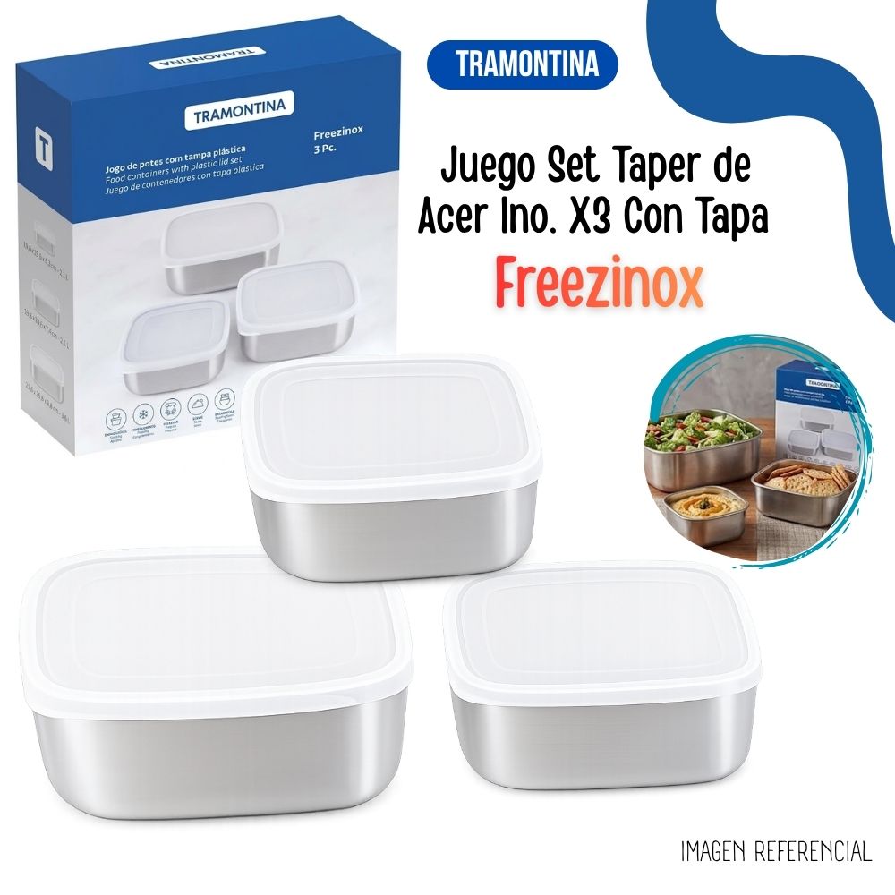 JUEGO SET TAPER DE ACER INO. X3 CON TAPA FREEZINOX - 1