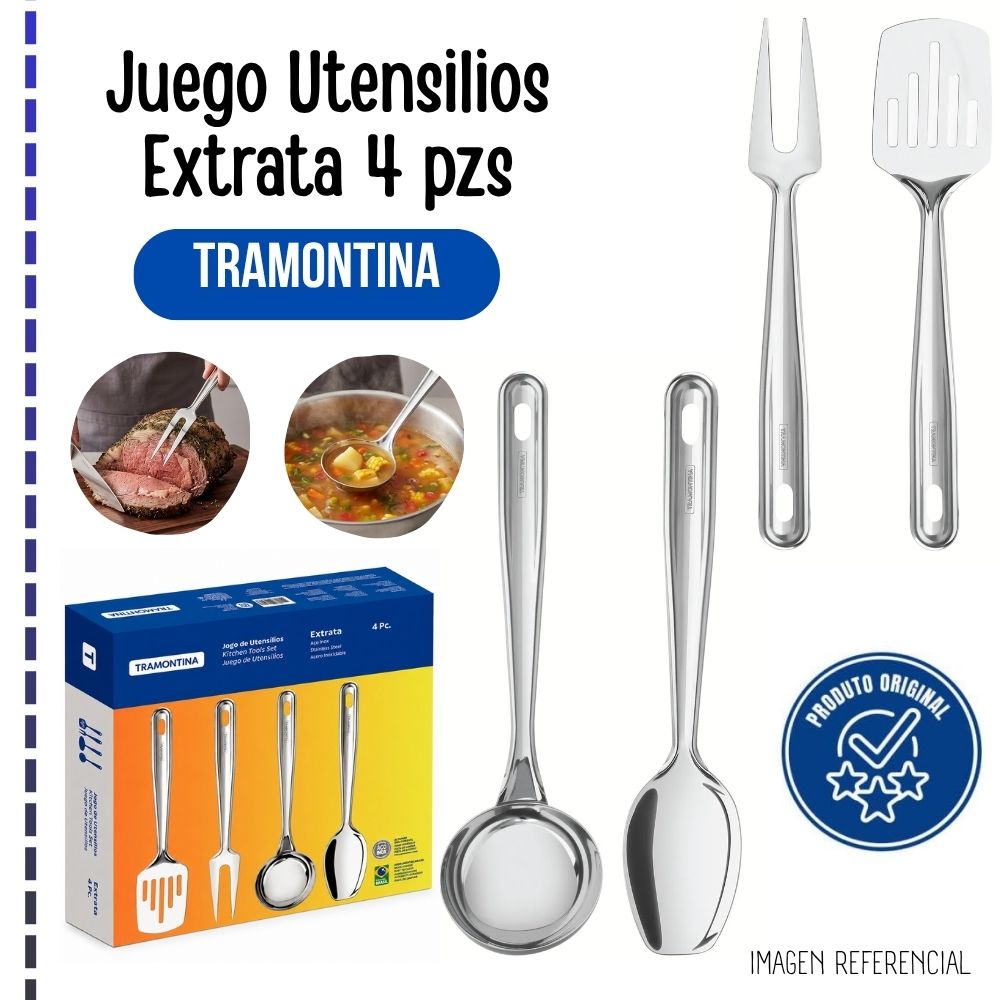 JUEGO DE UTENSILIOS TRAMONTINA EXTRATA 4 PIEZAS - 1