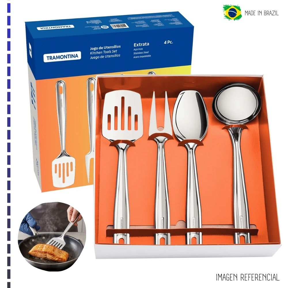 JUEGO DE UTENSILIOS TRAMONTINA EXTRATA 4 PIEZAS - 3