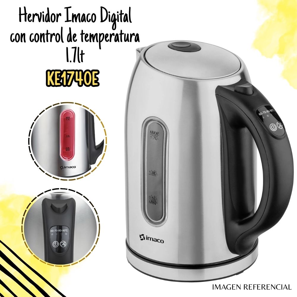 HERVIDOR ELÉCTRICO DIGITAL 1.7 LITROS KE1740E IMACO - 1