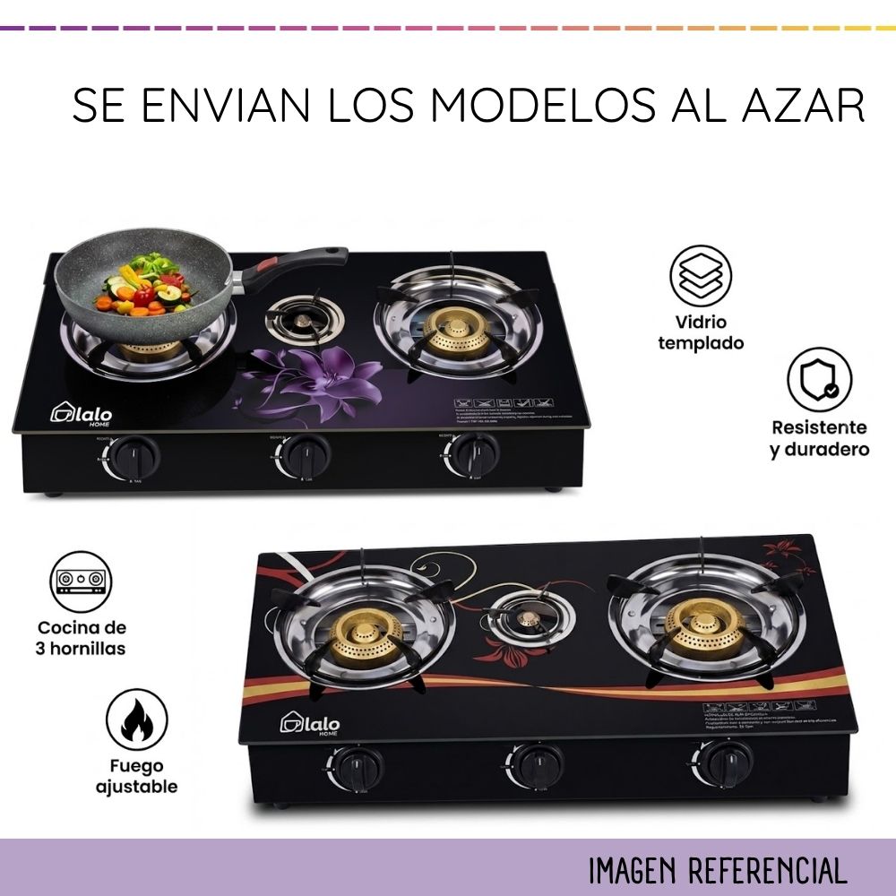 COCINA LALO HOME A GAS 3 HORNILLAS GK-1003GM - 4
