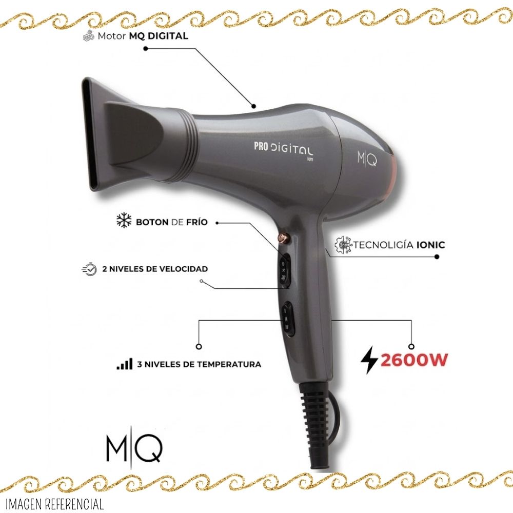 SECADOR PROFESIONAL DE CABELLO MQ PRO DIGITAL - 2600W - 2