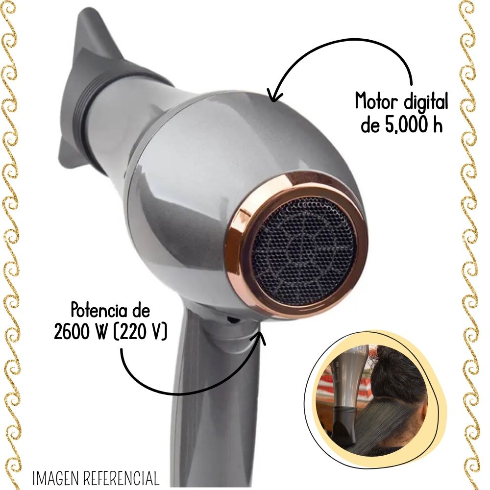 SECADOR PROFESIONAL DE CABELLO MQ PRO DIGITAL - 2600W - 3