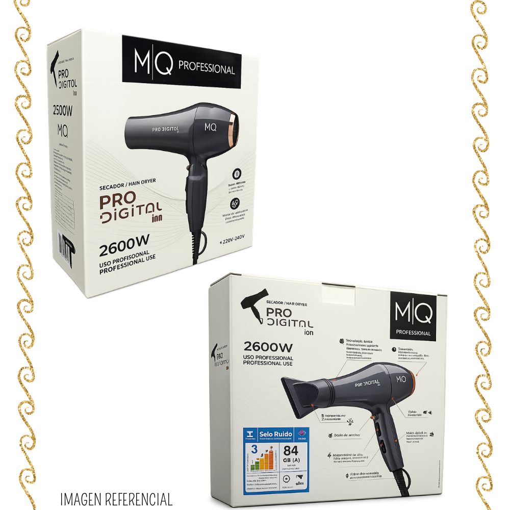 SECADOR PROFESIONAL DE CABELLO MQ PRO DIGITAL - 2600W - 5
