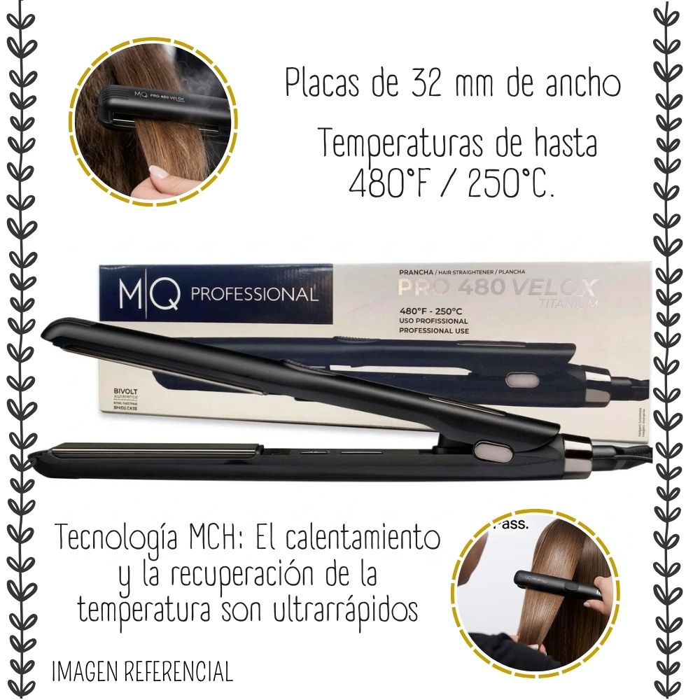 PLANCHA ALISADORA MQ PROFESIONAL PRO 480 VELOX TITANIUM - 3