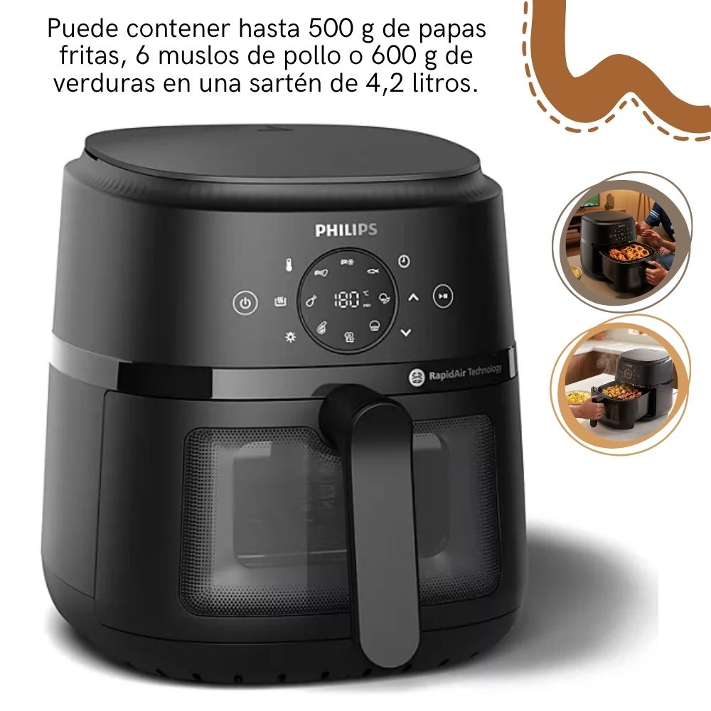 FREIDORA DE AIRE PHILIPS DE 4.2LTS - DIGITAL NA220/00 - 3