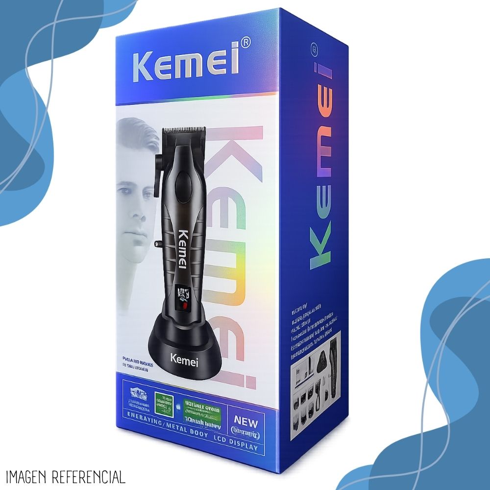 MAQUINA CLIPPER KEMEI RECARGABLE CON BASE KM-PG2290D - 4