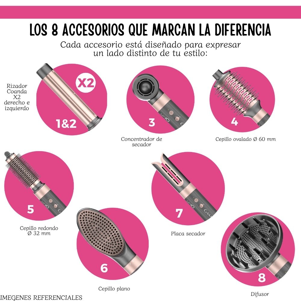 CEPILLO MODELADOR GAMA UNIQ 8 EN 1 VIBRANCE - 8