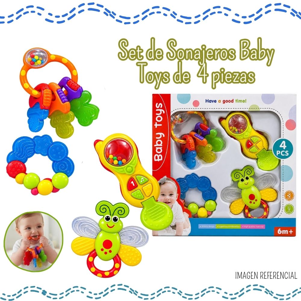 SET DE SONAJEROS BABY TOYS – 4 PIEZAS - 1