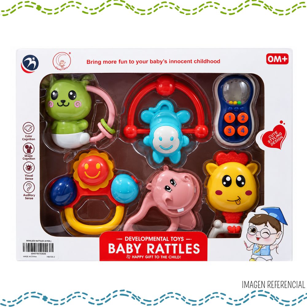 SET DE SONAJEROS BABY RATTLES – 6 PIEZAS - 4