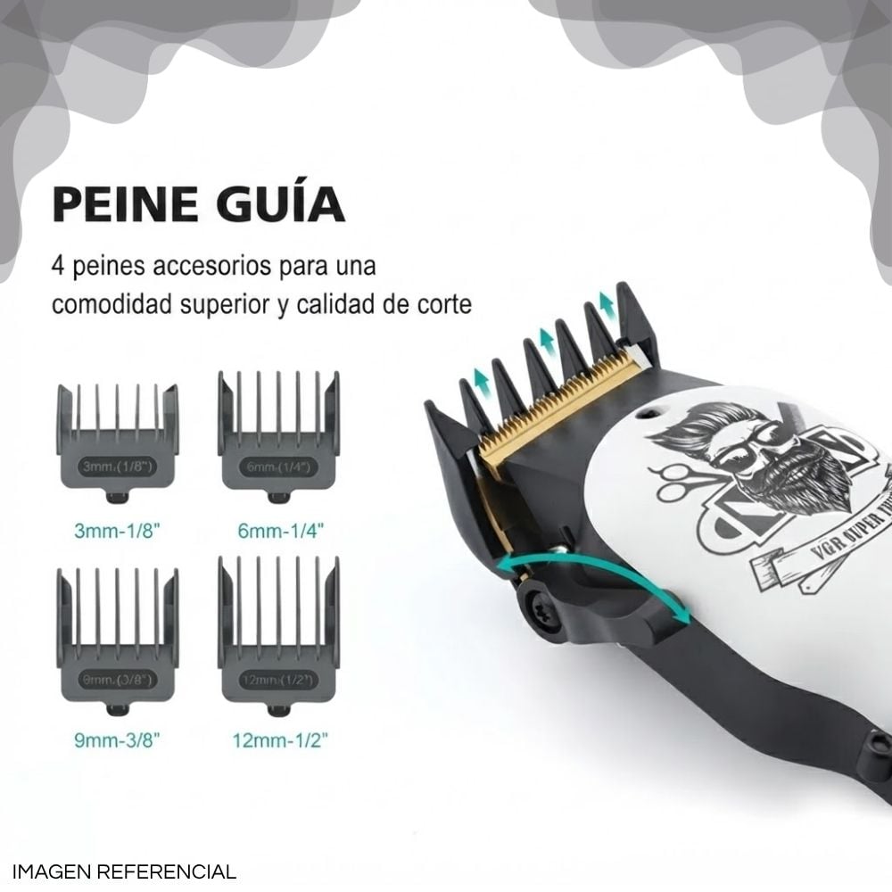 MÁQUINA CLIPPER  DE CORTAR CABELLO RECARGABLE VGR V-699 - 5