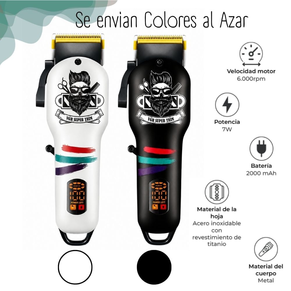 MÁQUINA CLIPPER  DE CORTAR CABELLO RECARGABLE VGR V-699 - 6
