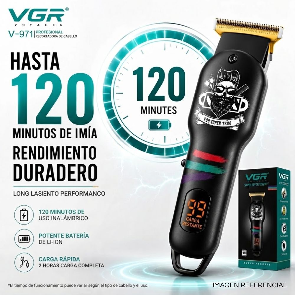 TRIMMER INALÁMBRICO RECARGABLE VGR V-971 - 6