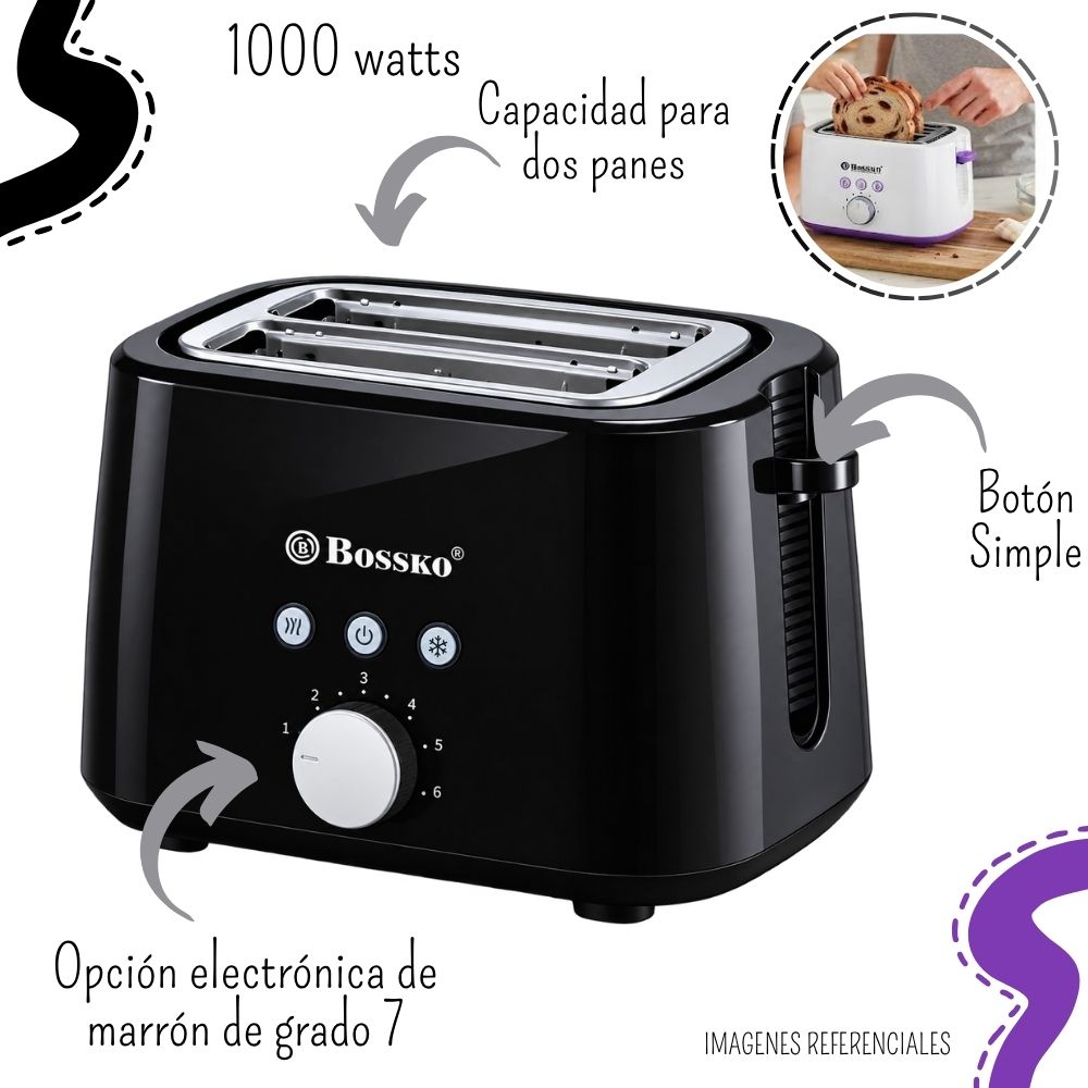 TOSTADOR ELÉCTRICO BOSSKO BK-0758TP - 3
