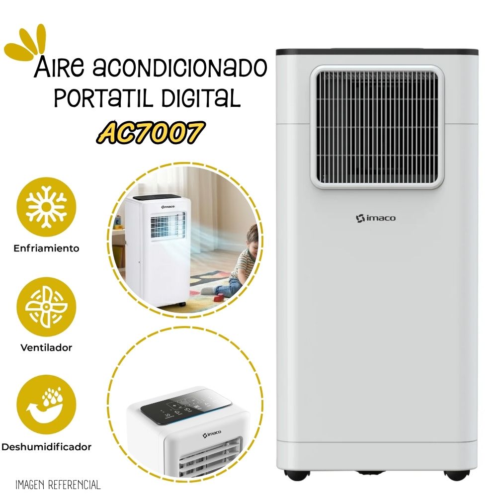 AIRE ACONDICIONADO PORTATIL IMACO 750W  AC7007 - 1