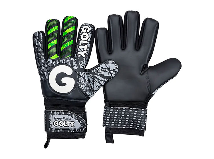 GOLTY GUANTE DE FUTBOL HYPERFASTER T9 NGR/VERDE - TALLA 9 - 2