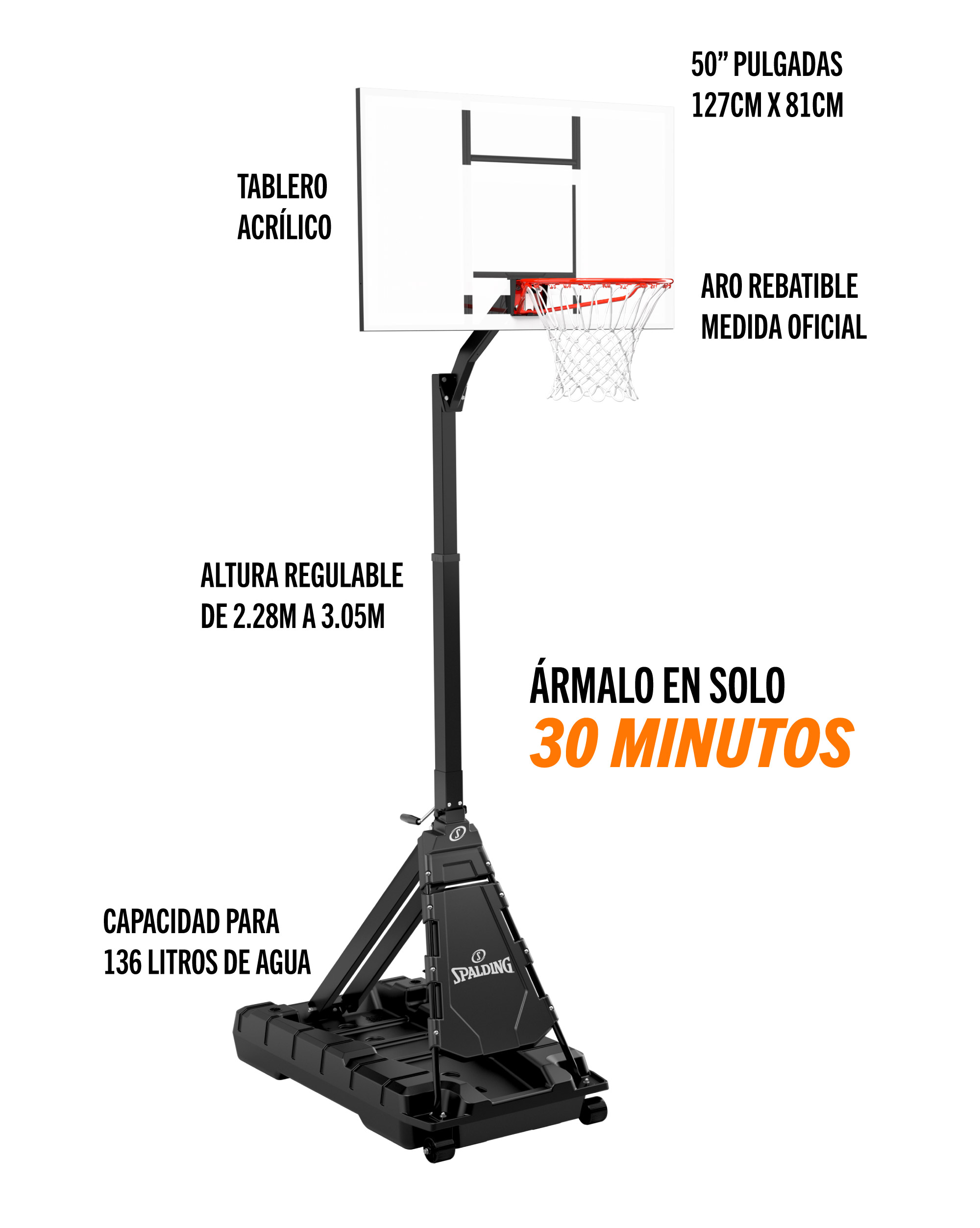 SPALDING TABLERO BASE ACRILICO MOMENTOUS 54' - 1