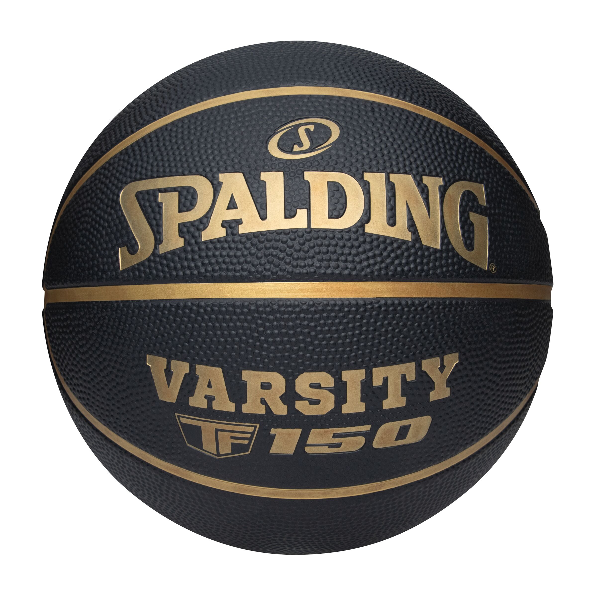 PELOTA BÁSKET SPALDING TF-150 VARSITY NEGRO/DORADO TALLA 7 - 1