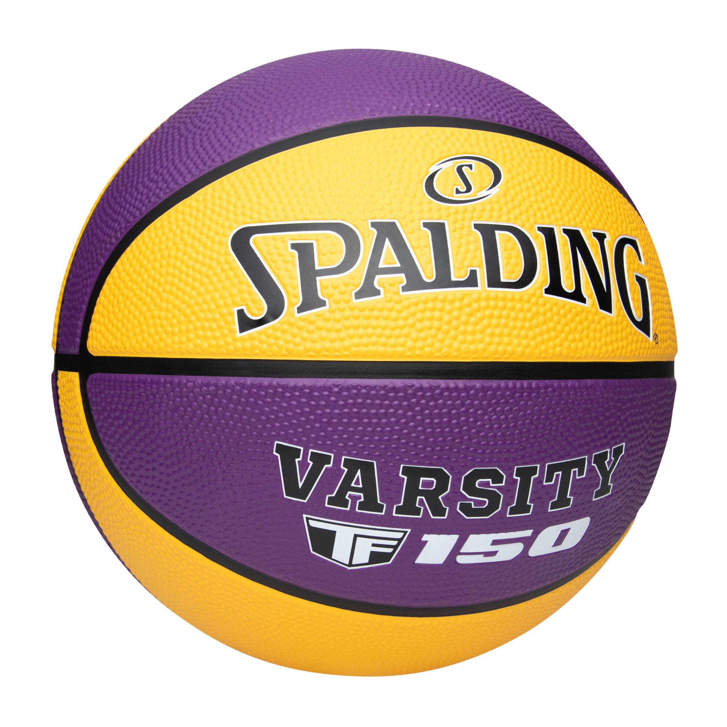 PELOTA BÁSKET SPALDING TF-150 VARSITY MORADO/AMARILLO TALLA 7 - 1