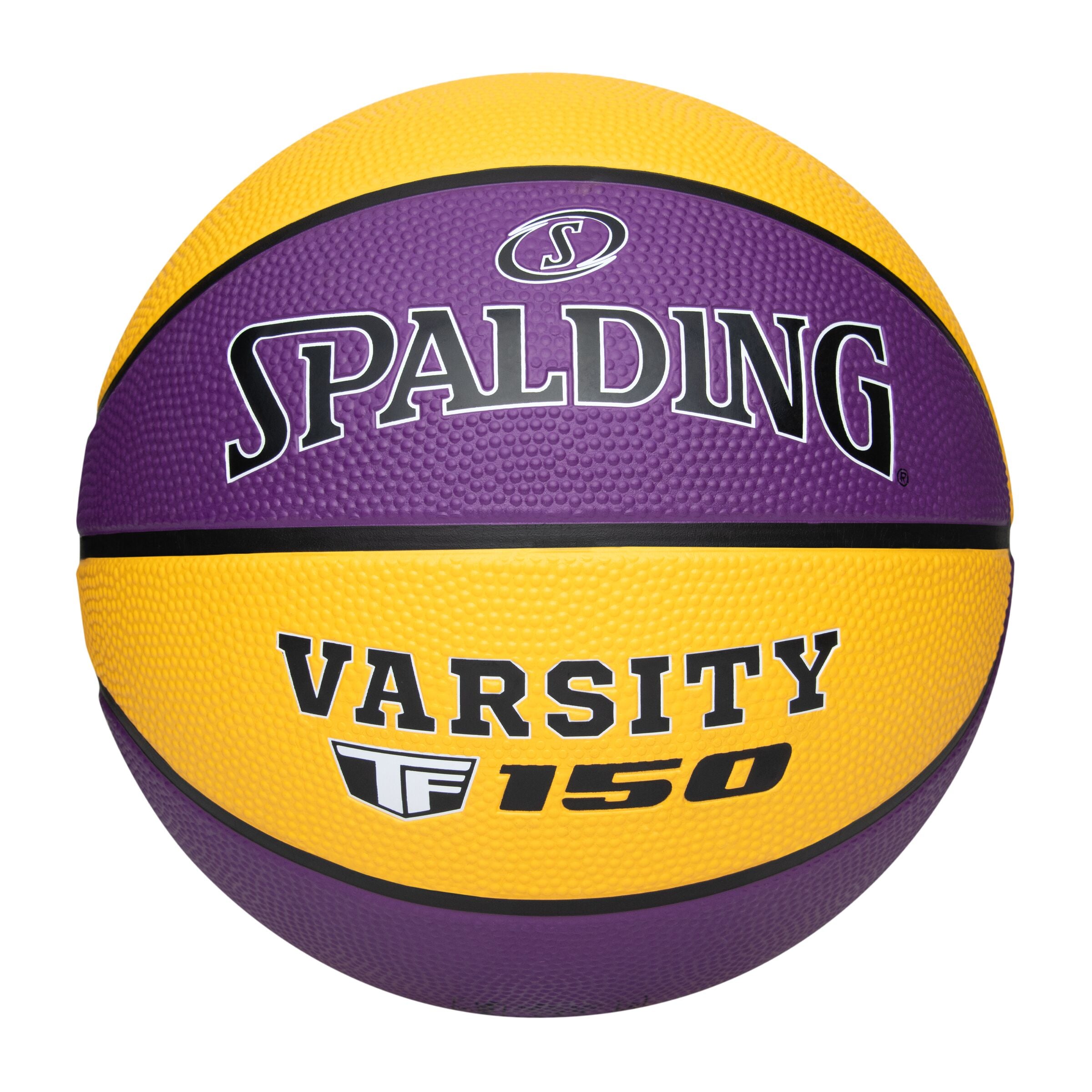 PELOTA BÁSKET SPALDING TF-150 VARSITY MORADO/AMARILLO TALLA 7 - 2