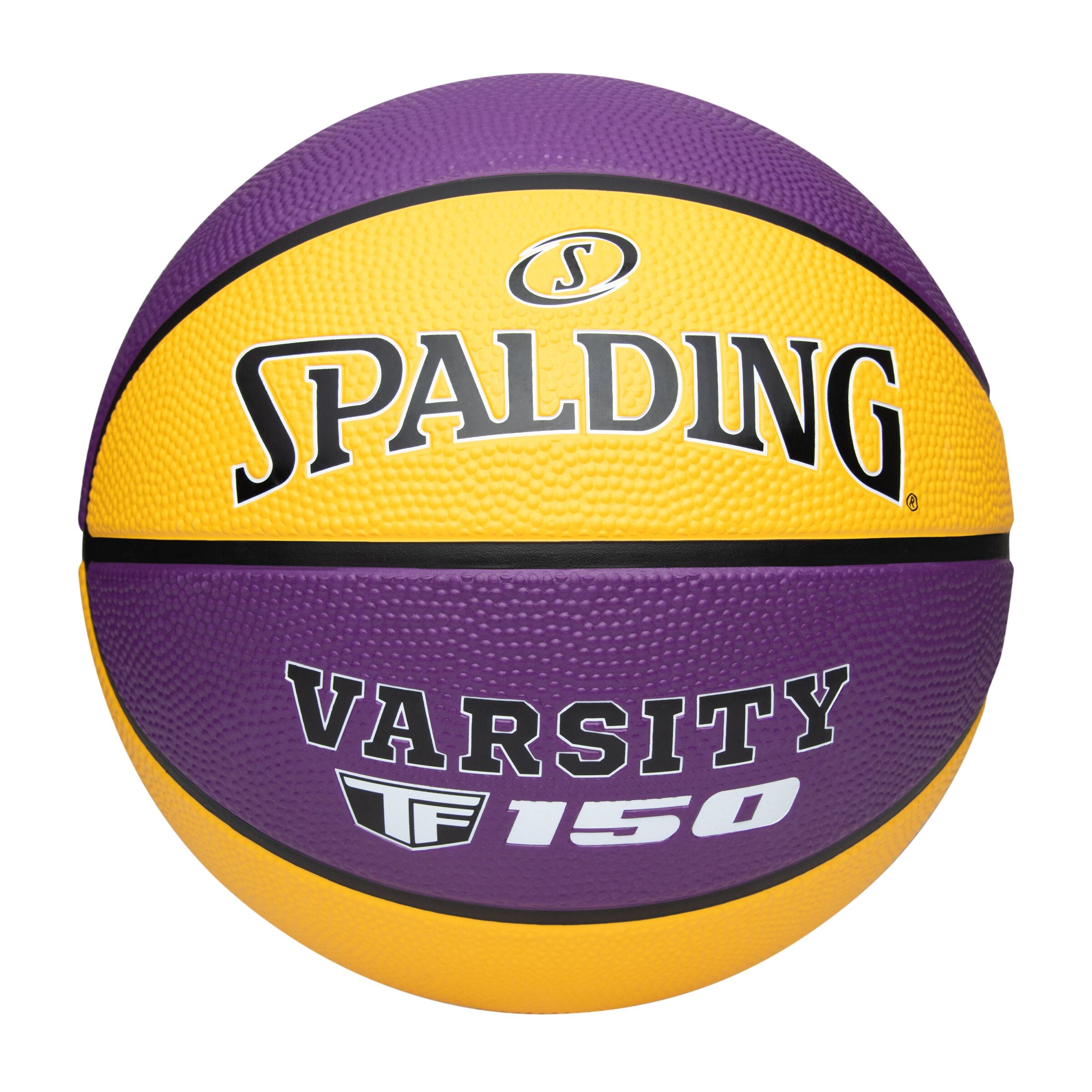 PELOTA BÁSKET SPALDING TF-150 VARSITY MORADO/AMARILLO TALLA 7 - 3
