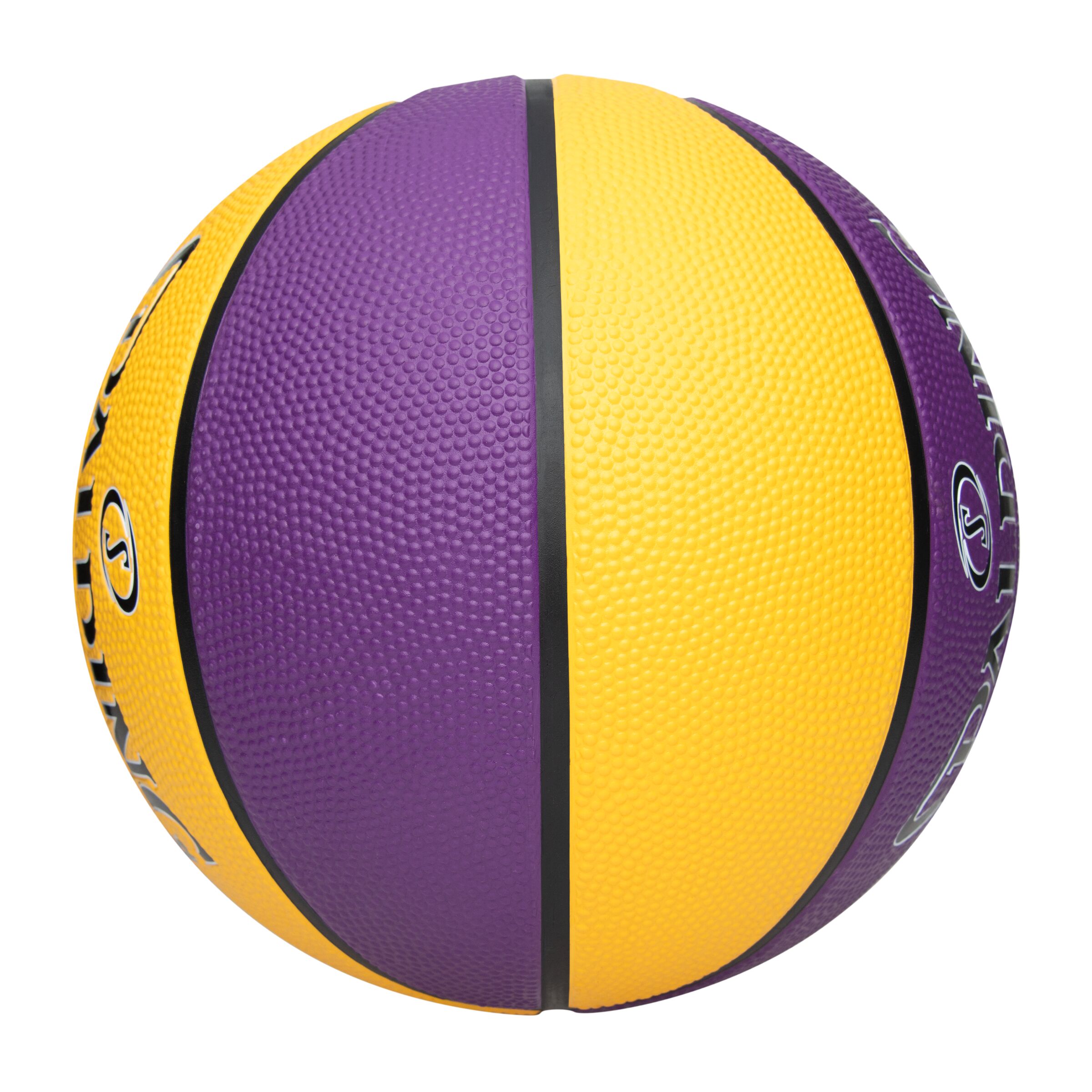 PELOTA BÁSKET SPALDING TF-150 VARSITY MORADO/AMARILLO TALLA 7 - 5