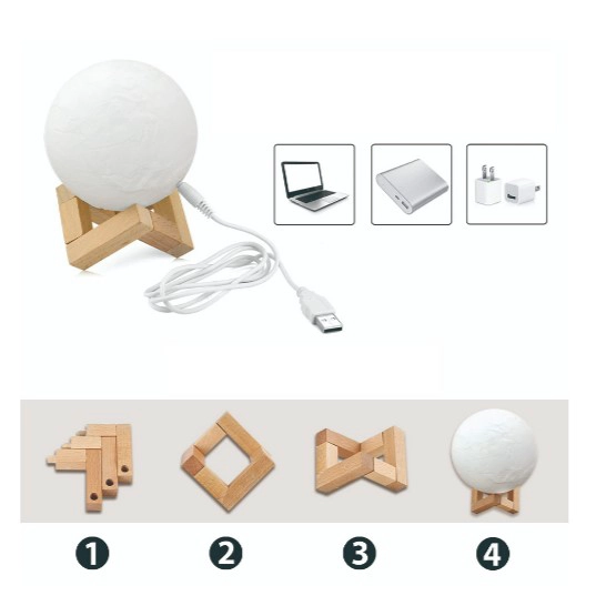 LÁMPARA LUNA 3D CON CONTROL REMOTO Y TÁCTIL 18CM - 1